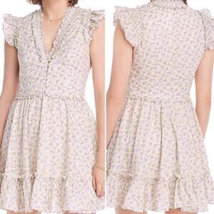 $278 LINI Melissa Cotton Dress Lavender Floral Small Bloomingdales LG EUC